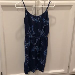 Blue coral print dress